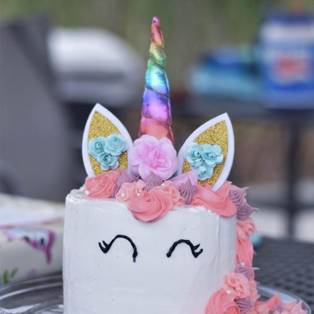 YIYU Phụ Kiện Trang Trí Bánh Kem Hình Kỳ Lân Dễ Thương Cho Bé