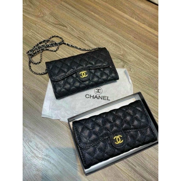Ví Cầm tay có dây đeo chéo chaneo fullbox❣️Freeship❣️