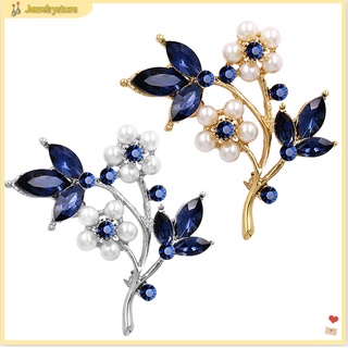 (jewelrystore) Trâm cài áo hình bông hoa phối đá nhân tạo thờI trang cho nữ
