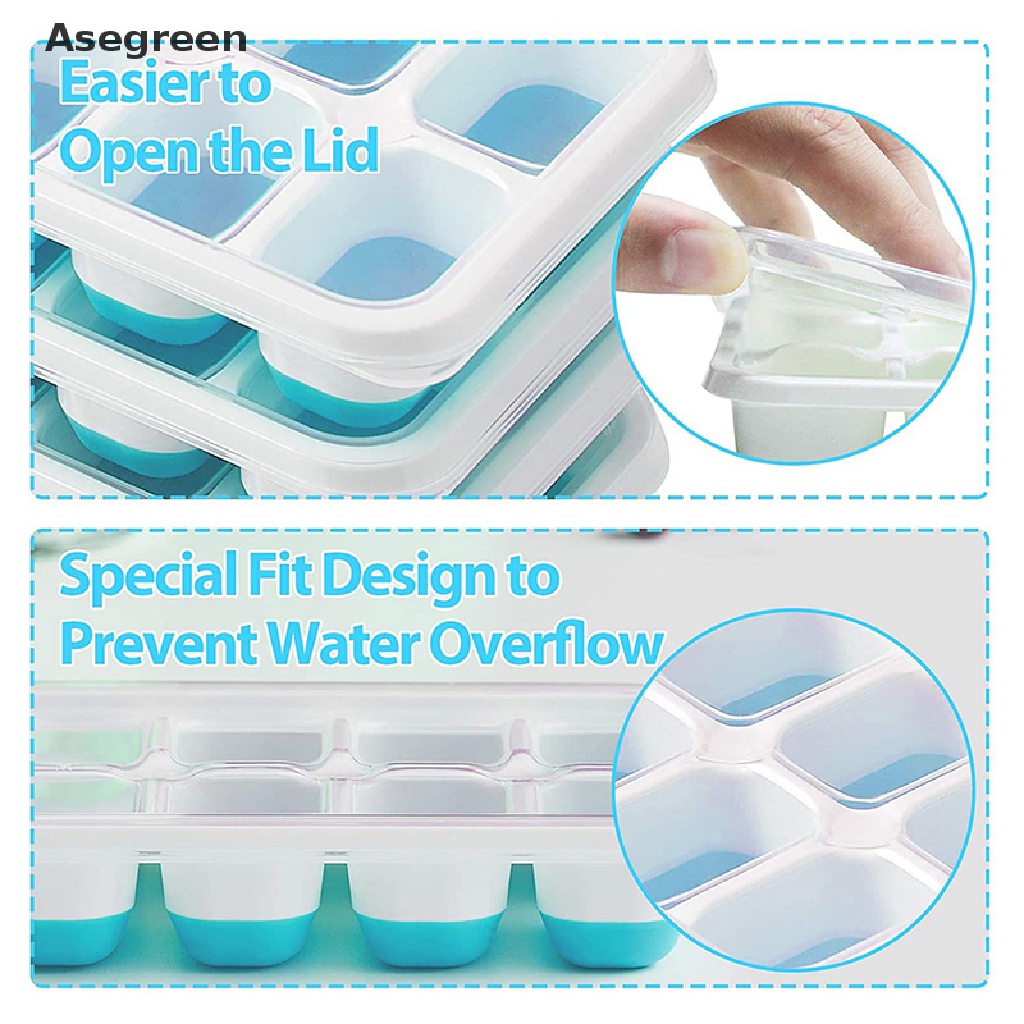 Khuôn Silicone Làm Đá Viên Có Nắp Đậy Tiện Dụng