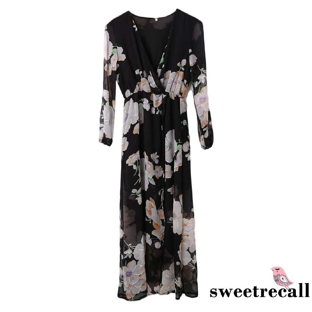 Đầm dáng dài họa tiết hoa phong cách boho hợp thời trang cho nữ | BigBuy360 - bigbuy360.vn