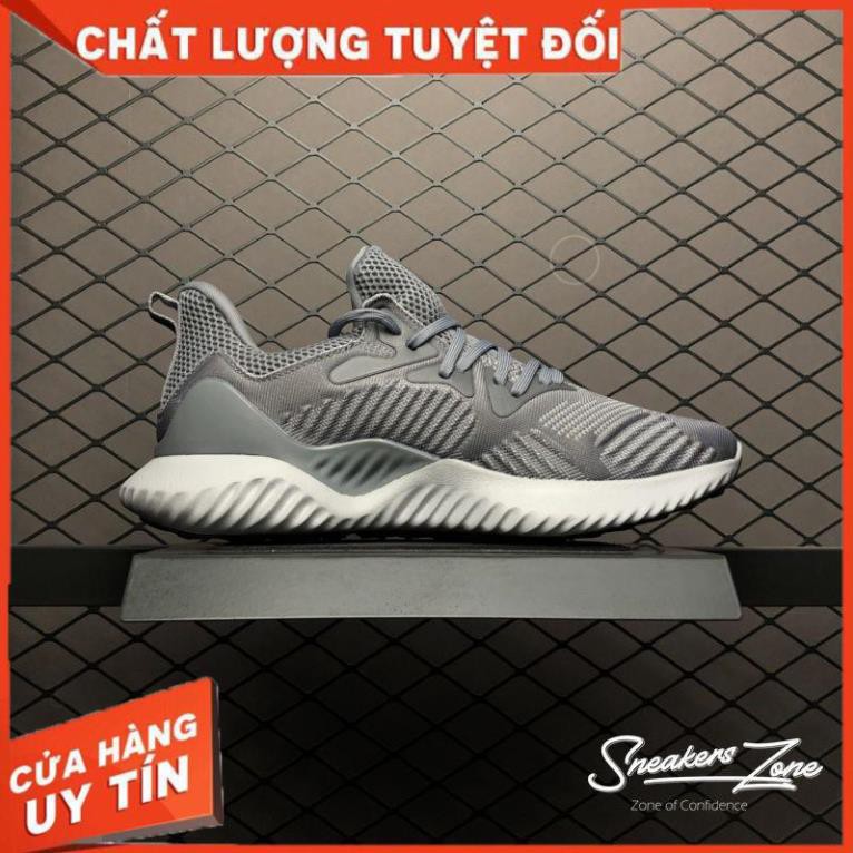 (FREE SHIP + HỘP + QUÀ) Giày thể thao sneaker nam nữ ALPHABOUNCE Beyond 2018 Grey white Xám đế trắng