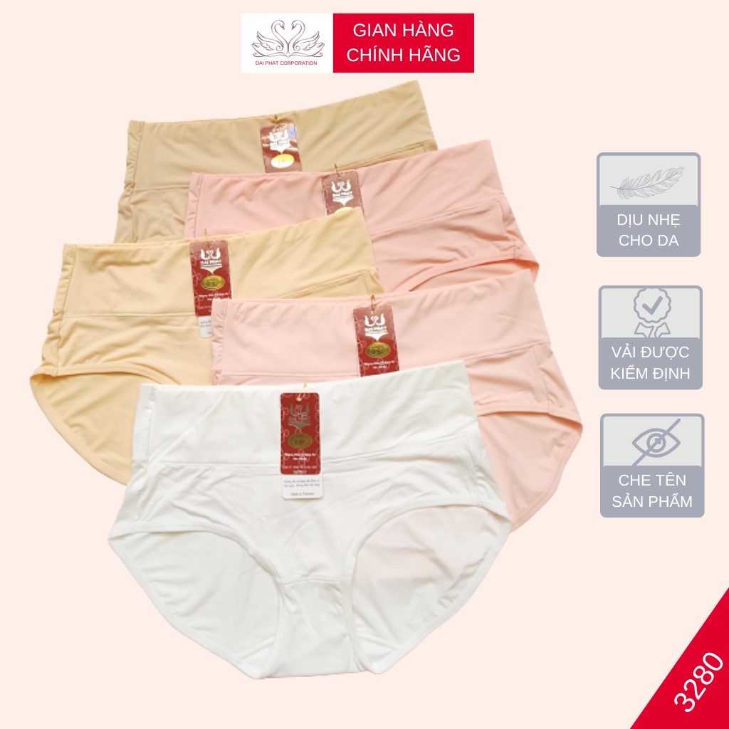 Quần lót nữ thun lạnh trơn, quần lót cao cấp cạp cao Đại Phát siêu gen bụng gọn dáng, kháng khuẩn 50-63kg