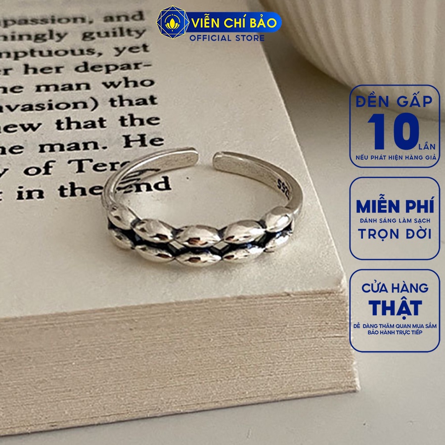 Nhẫn bạc nữ hàng đôi cá tính free size chất liệu bạc Thái 925 thời trang phụ kiện trang sức nữ Viễn Chí Bảo N000660