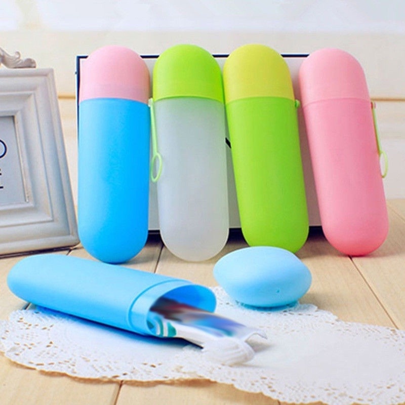 1 Hộp Đựng Bàn Chải Đánh Răng Du Lịch Chống Bụi Màu Sắc Ngọt Ngào Tiện Lợi