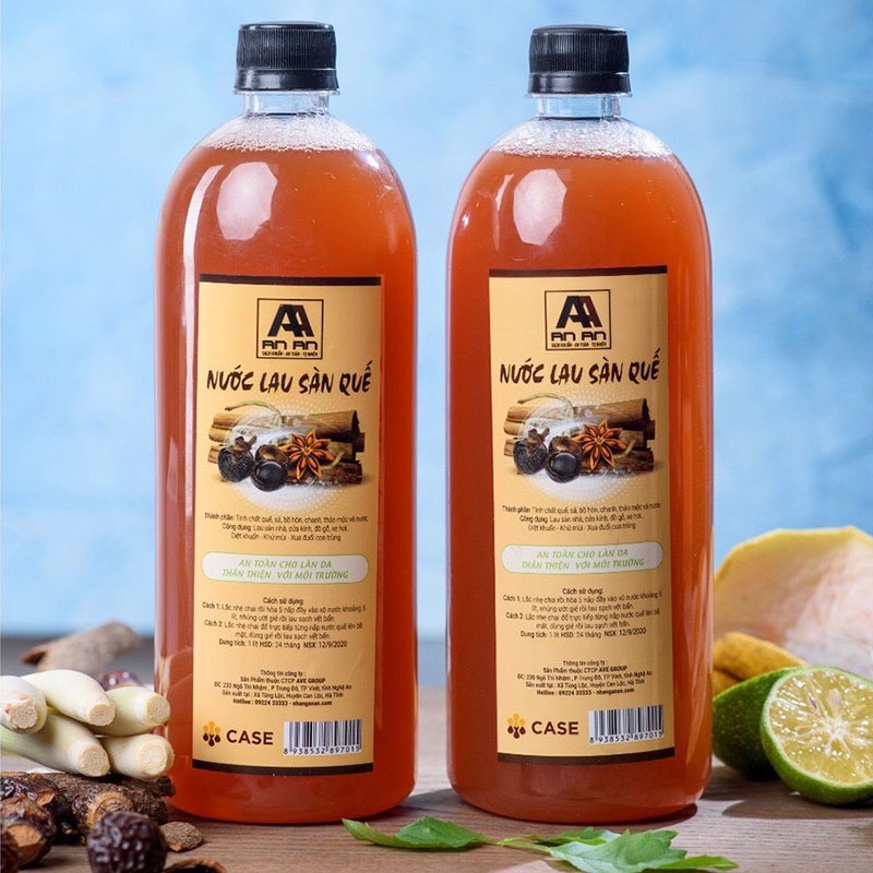 Combo Lau Sàn Sả Chanh + Quế, Nước Lau sàn AN AN đã được kiểm định tại sở KHCN HCM với 100% hữu cơ.