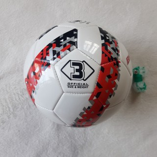 quả bóng đá số 3 siêu phẩm mới (tặng kim túi+đôi tất dài)màu trắng đỏ