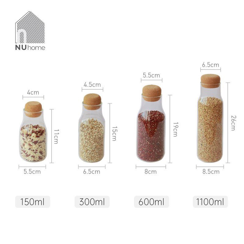 nuhome.vn | Hủ thuỷ tinh nắp bần - Subi, lọ thuỷ tinh đựng đa năng, đựng đồ uống nước ép và gia vị cho bếp | BigBuy360 - bigbuy360.vn