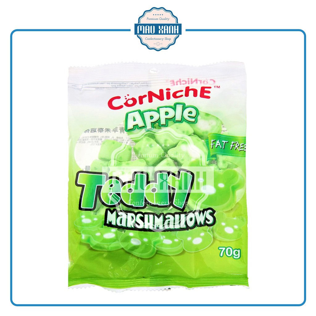 Kẹo Bông Gòn Marshmallow CorNiche Hương Táo Hình Gấu 70g (Phù hợp trang trí bánh)