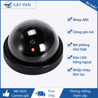 Mô hình giả camera giám sát gắn trên trần nhà có tác dụng phòng trộm đèn LED hồng ngoại nhấp nháy mỗi 1-2s giống như đúc