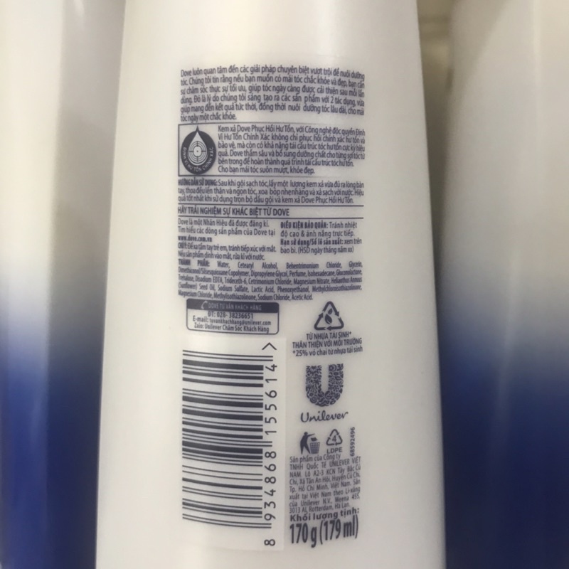 Kem xả Dove Phục hồi hư tổn(170g)
