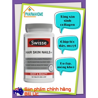 Viên Uống Collagen Swisse Hair Skin Nails+ Của Úc,100 viên