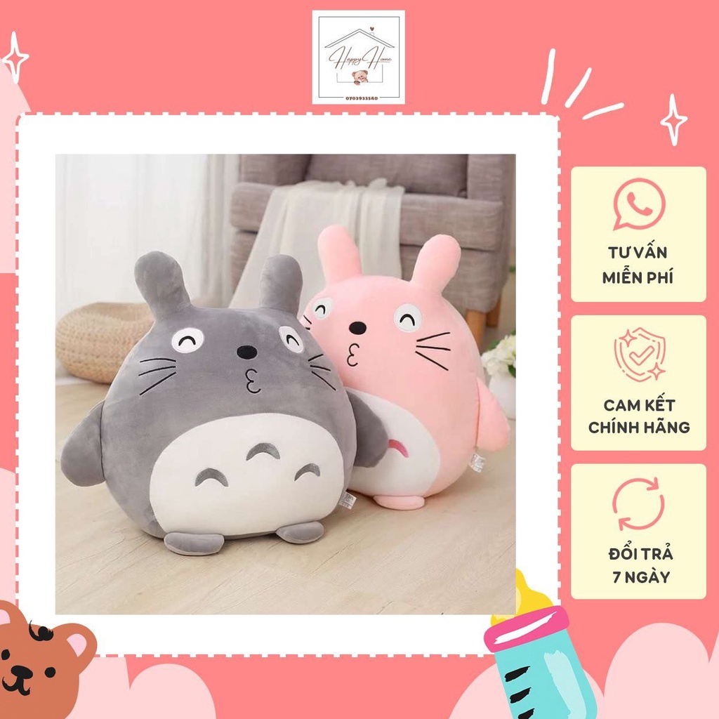 Bộ chăn gối văn phòng 3 trong 1 hình totoro, bộ chăn gối gấu bông totoro cute cho bé đi học - HAPPY HOME