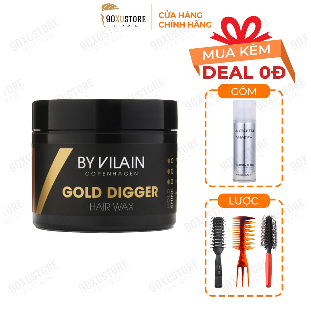 Sáp vuốt tóc nam By Vilain Gold Digger tuyệt phẩm dành cho tóc dày , giữ nếp tóc , tạo kiểu tóc