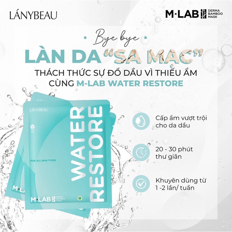 Mặt Nạ Sợi Tre Mlab Cấp Ẩm Dưỡng Trắng Kiềm Dầu, Mask Thuần Chay Sợi Tre Mlab LányBeau Giúp Da Căng Mịn Và Trắng Sáng