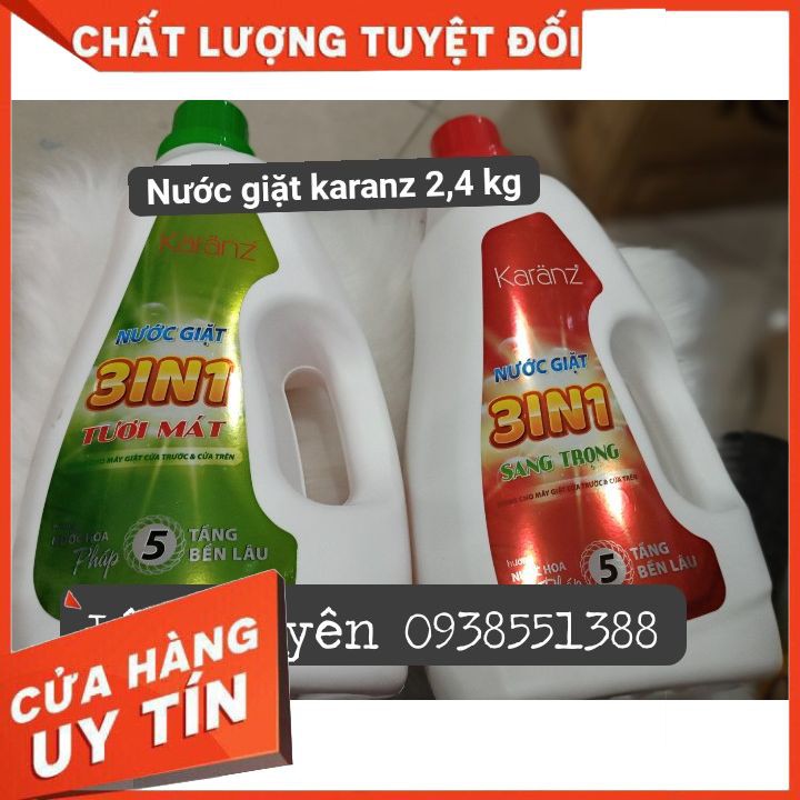 NƯỚC GIẶT KARNZ 3IN1 HƯƠNG NƯỚC HOA PHÁP 2,4 KG ,Sạch bay vết bẩn ,Sạch mùi ẩm mốc,Hương nước hoa Pháp 5 tầng bền lâU