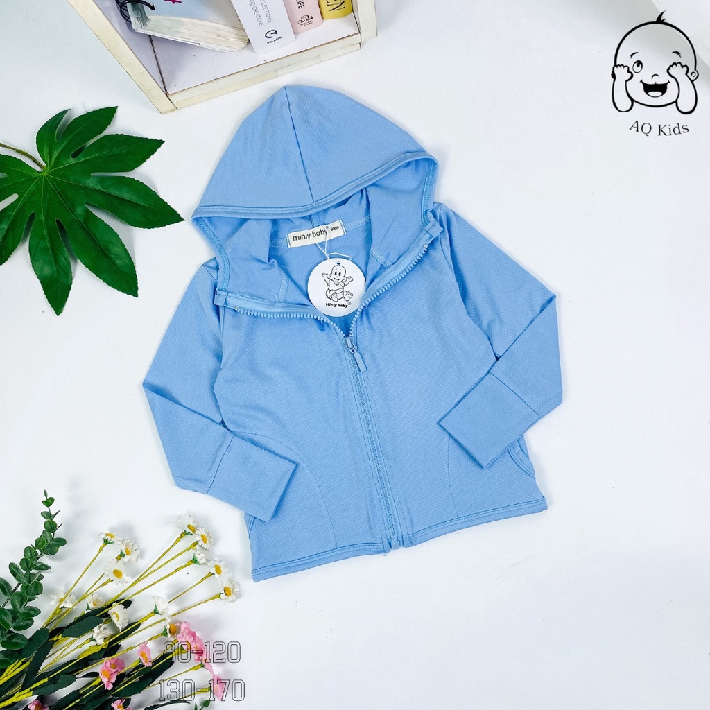 [Bé 7-35kg] Áo khoác chống nắng cho bé vải thun kim cương Minlybaby chống tia UV, thông hơi tốt- Unibaby AKTKC