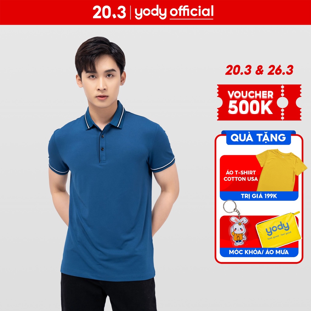 YODY Áo Thun Polo Nam Coolmax Cổ Bẻ 7 Màu Thấm Hút Mồ Hôi - APM3681