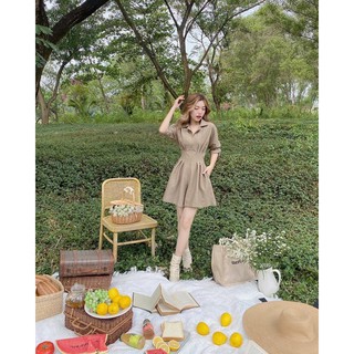 Jump sơ mi xếp ly eo