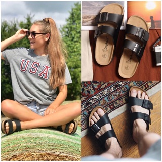 Dép Đế Trấu Quai Ngang Unisex