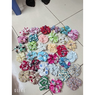 [GIÁ HUỶ DIỆT] Sỉ Cột Tóc Scrunchies Pompom Hoa Cúc Caro