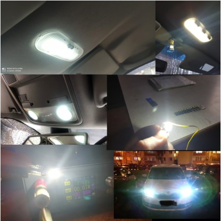 Đèn LED nội thất T10 siêu sáng W5W 12v cao cấp mini nhỏ chuyên dụng cho xe hơi ô tô Honda Toyota Innova Vios Fortuner