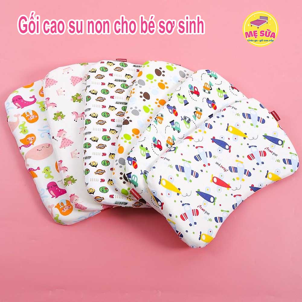 Gối cao su non chống méo đầu cho trẻ sơ sinh shop Mẹ Sữa êm ái mềm mại giao hình ngẫu nhiên