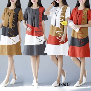Đầm suông phối màu D2036