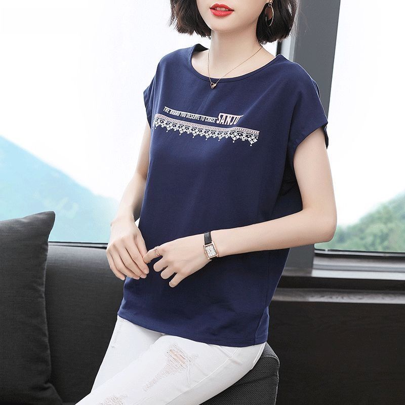 Áo Thun cotton Tay Ngắn Dáng Rộng Thời Trang Mùa Hè Cho Nữ