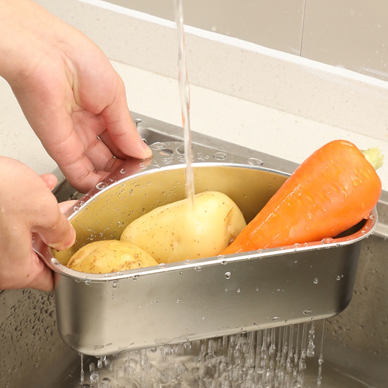 Rổ Nhựa Hình Tam Giác Gắn Bồn Rửa Chén Tiện Lợi