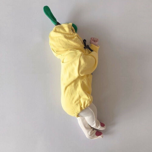 Jumpsuit tay dài hoạ tiết quả chuối đáng yêu xinh xắn cho bé