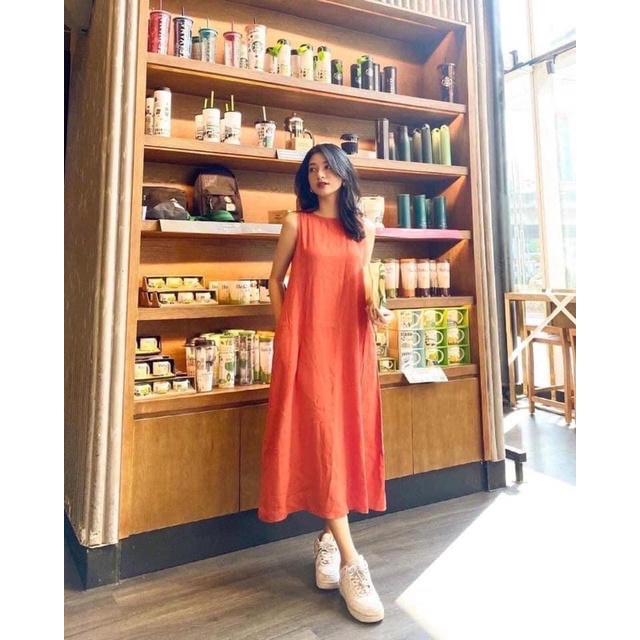 Váy suông dài dáng rộng vintage siêu hot