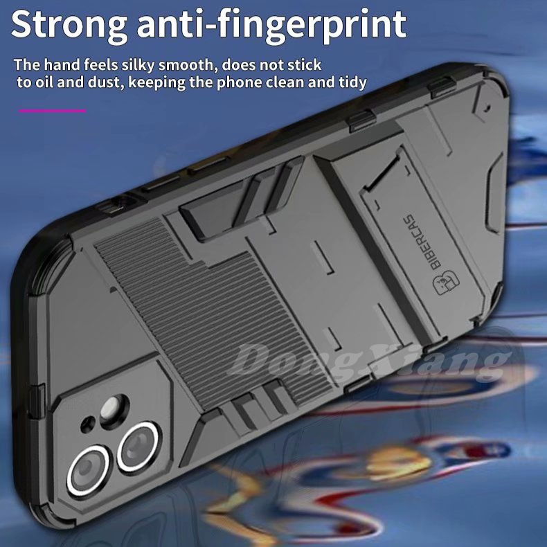 iPhone 11 Pro Max XR XS Max With Ring Stand Cyberpunk Hard PC Shockproof TPU Protective Case Rain