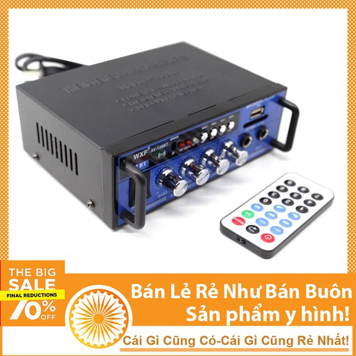 Thiết Bị Âm Thanh Ampli Mini Karaok AV-136BT 12V-220V