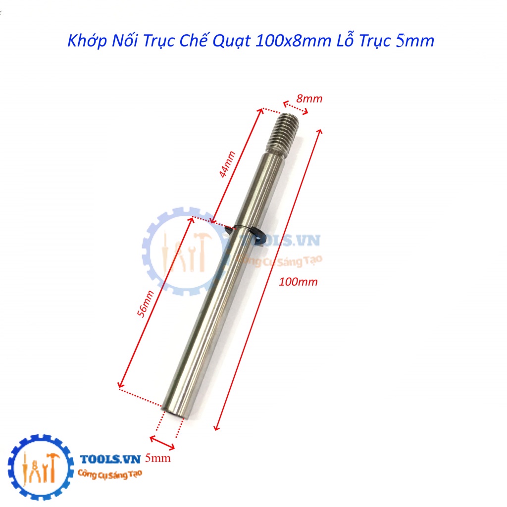 Khớp Nối Trục Chế Quạt 8mm Dài 63mm/100mm Lỗ Trục 5mm, Lỗ Trục 6mm