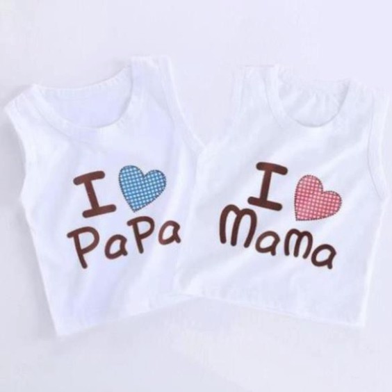 ÁO BA LỖ CHO BÉ TRAI BÉ GÁI MẪU I LOVE MAMA, PAPA TGS26