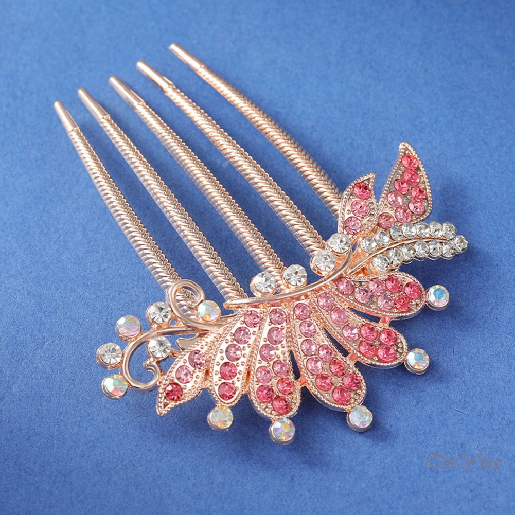 GETNOIVAS 1 Lược Cài Tóc Hình Vương Miện Có Đính Đá Lấp Lánh Thanh Lịch Cho Cô Dâu