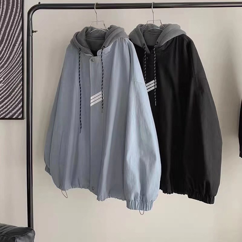 Áo khoác bomber giả hai lớp phong cách Hàn Quốc cho nam