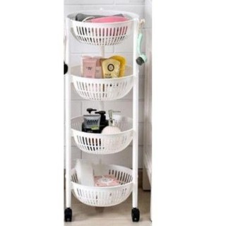kệ rổ tròn 4tầng có bánh xe Tashuan(5346)màu trắng. .