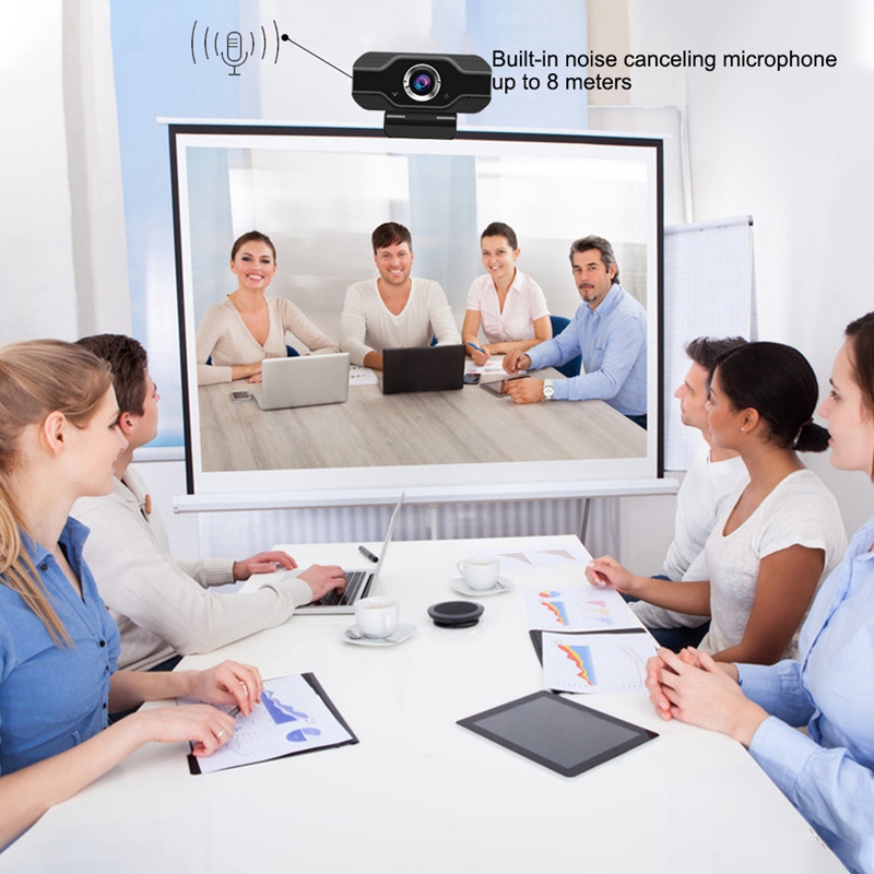 Lykry Webcam 1080P Microphone Noise Reduction Rotatable USB