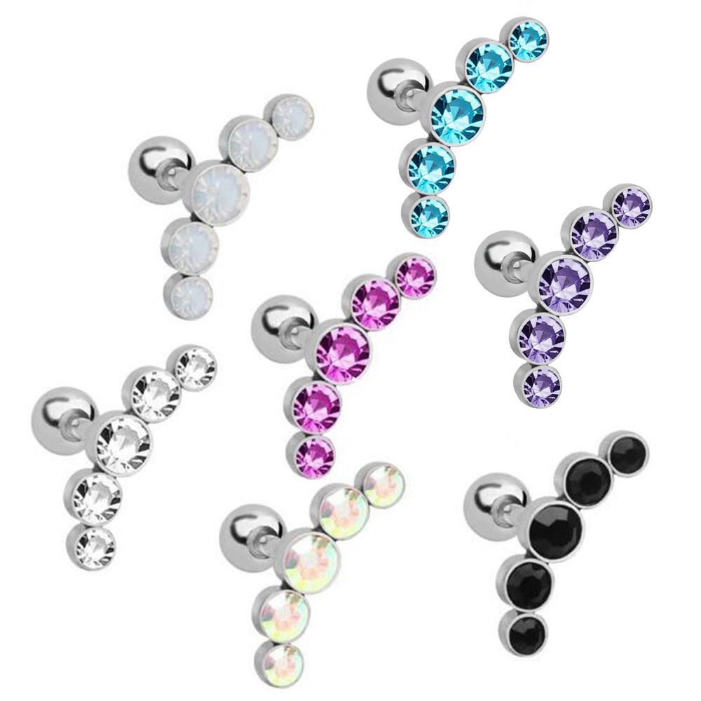 Osier1 1 Khuyên Xỏ Tai 16G Cho Nữ|Khuyên Cơ Thể Đính Đá Opal Thời Trang