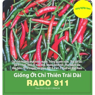 Hạt giống ớt chỉ thiên trái dài rado 911 sai trái