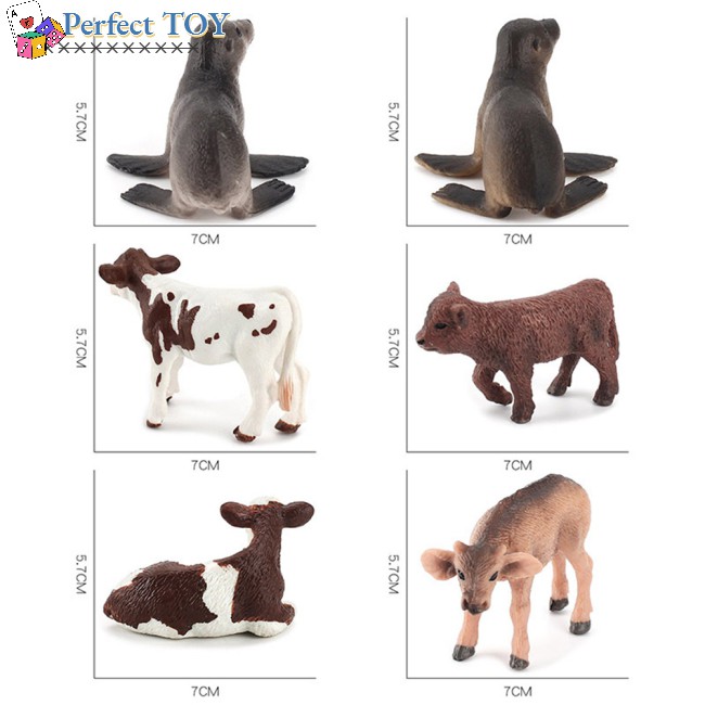 PS 6pcs/pack Farm Toys Model For Kids Action Figure Simulated Animal Models Educational Toys Gifts
