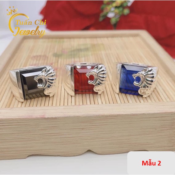 Nhẫn Bạc Nam ⚡SALE SỐC⚡ Nhẫn Nam Đính Đá Cá Tính, Mẫu Mới Nhất Nhất TC001