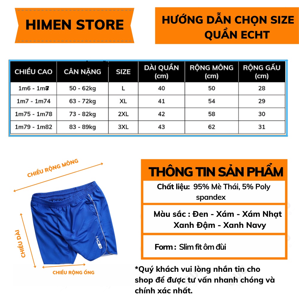 [𝗖𝗢𝗠𝗕𝗢 𝟱] Quần Đùi Tập GYM Nam Thể Thao ECHT - Cao Cấp Chất Đẹp - 𝗤𝗗𝗘𝗖𝗛𝗧