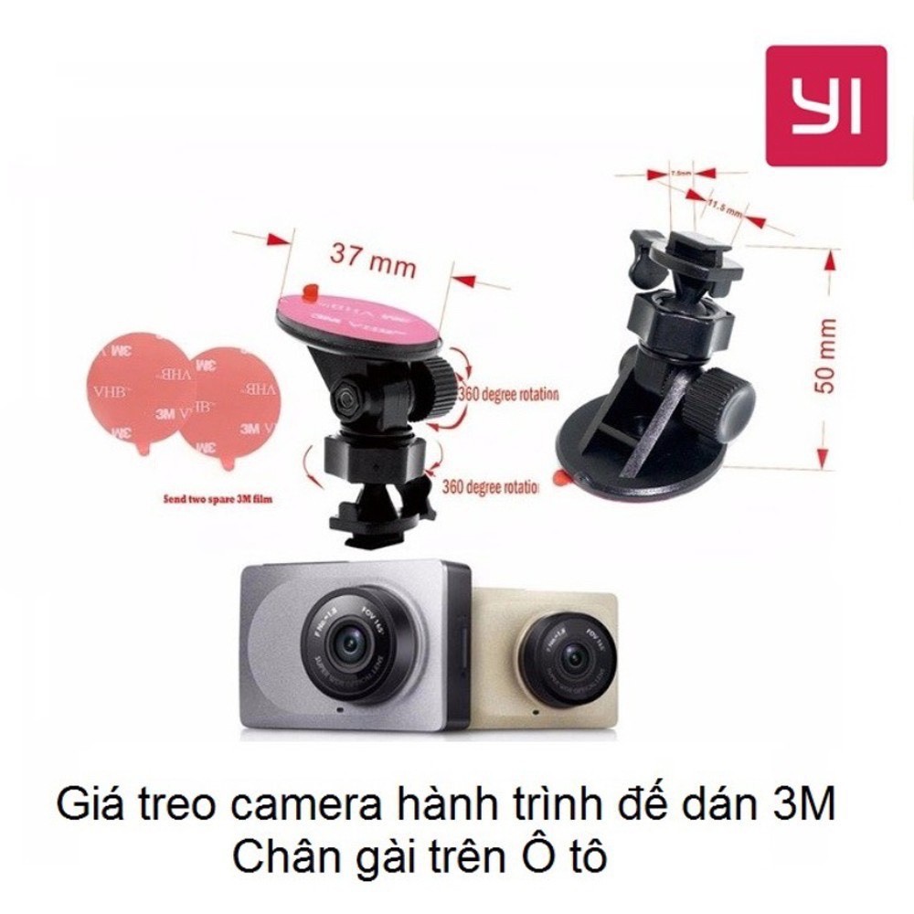 Chân đế cài camera hành trình xiaomi Yi Dashcam cả loại chân hít và chân dính