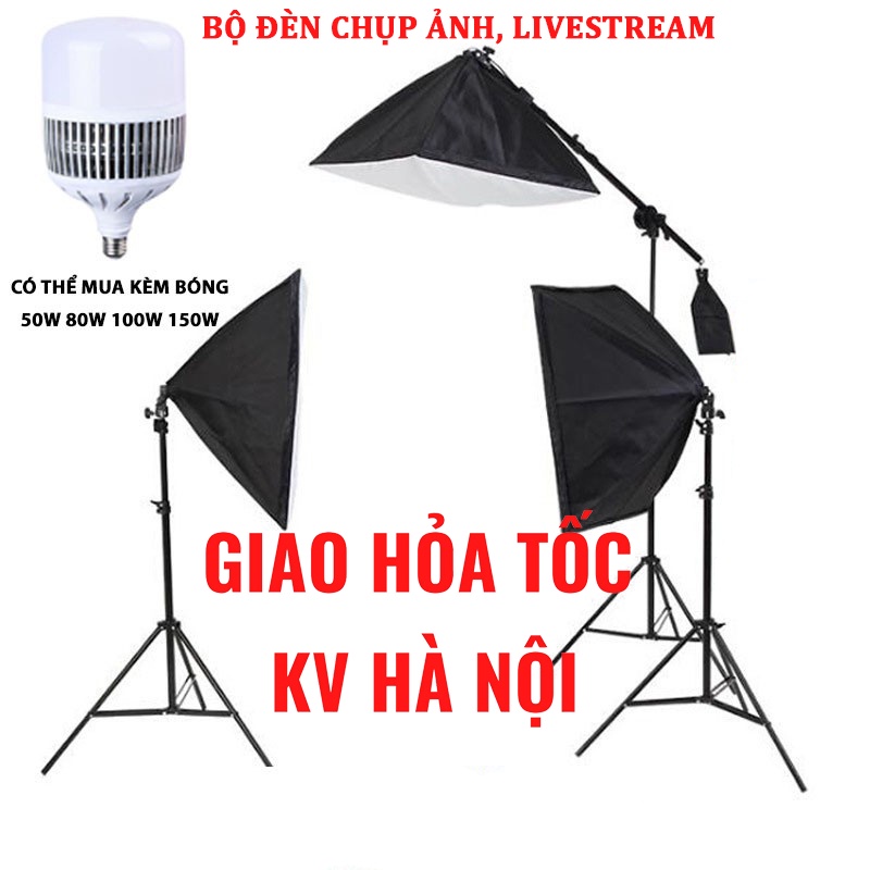 GIAO HỎA TỐC KV HÀ NỘI - Đèn studio dùng cho chụp ảnh quay phim chuyên nghiệp cao 2m softbox 50x70cm