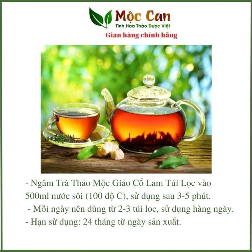 Trà Giảo Cổ Lam Mộc Can Giúp Ổn Định Huyết Áp, Xơ Vữa Động Mạch, Ngủ Sâu Giấc Hộp 125g