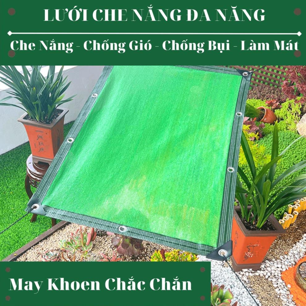 Lưới Che Nắng - May Viền Đóng Khoen Sẵn - Giá Bán Trên 1 Mét Vuông - Màu Xanh Lá - Nhựa Nam Việt
