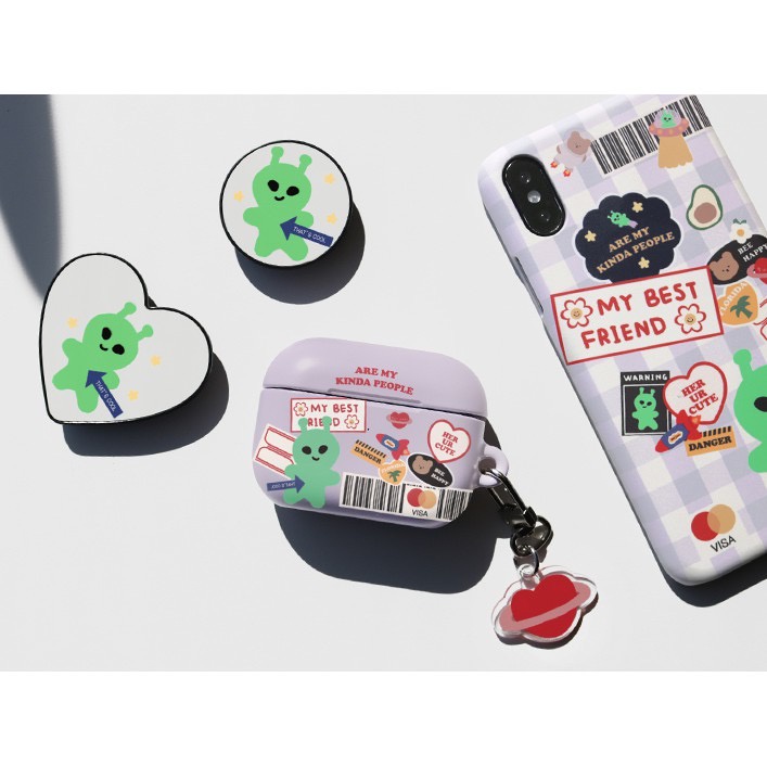 Korea Phone Case MoMoCase Compatible for Airpods pro Keyring  Cute Korea EarPhone Case Compatible for Airpods